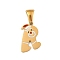 Christmas Theme 304 Stainless Steel Pendants, with Enamel, Golden, Santa Claus Letter Charm, Letter K, 15x10.5x1.5mm, Hole: 6x3mm