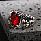Alloy Rhinestone Cuff Rings for Men, Rectangle with Claw, Light Siam, US Size 4 1/4~US Size 14(15~23mm)