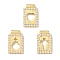 Brass Pendants, Rectangle, with ABS Imitation Pearl, Long-Lasting Plated, Rack Plating, Real 18K Gold Plated, 23x15x4mm, Hole: 1.8mm