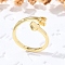Brass Cuff Rings for Women, Letter, Letter H, Inner Diameter: 15.6mm