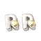 Brass Beads, Platinum & Golden, Letter R, 11x8.5x7.5mm, Hole: 5x4mm