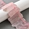 Natural Rose Crystal Beads Strands, Rectangle, Top Drilled, 22~60x6~14x6~9mm, Hole: 1.5~2mm, about 17~22pcs/strand, 7.48''~8.07''(19~20.5cm)
