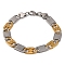 201 Stainless Steel Mariner Link Chain Bracelets, with 304 Stainless Steel Clasps, Golden & Stainless Steel Color, 8-3/4 inch(22.1cm)