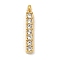 Ion Plating(IP) 304 Stainless Steel Rhinestone Pendants, Rectangle, Golden, 18x3x2.5mm, Hole: 1.5mm