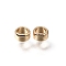 Brass Beads, Flat Round, Rack Plating, Long-Lasting Plated, Light Gold, 3.8x2mm, Hole: 2.6mm