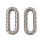 304 Stainless Steel Linking Rings, Twisted Oval, Stainless Steel Color, 21.5x9.5x2.5mm, Inner Diameter: 16x4mm