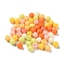 Rubberized Style Imitated Silicone Acrylic Beads, Round, Orange, 8x7.5mm, Hole: 1.6mm, about 76pcs/20g