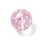 Transparent Resin Enamel Beads, Round with Firework, with Paillette, Pink, 14.5x1mm