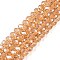 Electroplate Glass Beads Strands, Pearl Luster Plated, Faceted, Rondelle, Peru, 6x5mm, Hole: 1mm, about 80~85pcs/strand, 38~40cm
