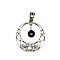 Natural Obsidian Pendants, Flat Round, 35x31mm