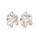 Alloy Charms, Rack Plating, Elephant Charms, Cadmium Free & Lead Free, Platinum, 14x12x8.5mm, Hole: 1.6mm