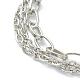 304 Stainless Steel Cable Chain Multi-strand Bracelets STAS-A051-05P-3