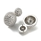 Brass Micro Pave Clear Cubic Zirconia Half Round Dangle Stud Earrings EJEW-Q785-14P-2