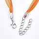 Waxed Cord and Organza Ribbon Necklace Making NCOR-T002-158-3