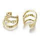 Brass Micro Pave Clear Cubic Zirconia Cuff Earrings EJEW-S201-237G-NR-2