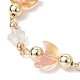 Bracelet en perles de verre lune et étoile avec 304 fermoirs en acier inoxydable BJEW-JB09958-3