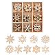 Christmas Theme Natural Wood Pendant Decorations HJEW-CJC0003-01-1