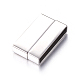 Smooth 304 Stainless Steel Magnetic Clasps with Glue-in Ends STAS-E046-13-2