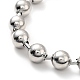 304 Stainless Steel Ball Chain Necklace & Bracelet Set STAS-D181-02P-02B-5
