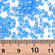 ガラス竹ビーズ  透明色の虹  ドジャーブルー  2.5~3x2mm  穴：0.9mm  約15000個/ポンド SEED-S032-10A-163B-4