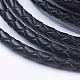 丸編みコード  ブレスレット作りのための革紐  ブラック  3mm  約10.93ヤード（10m）/ロール WL-G002-01A-3