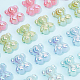 CHGCRAFT 60Pcs 4 Colors Gummy Bear Nail Charms Colorful Lovely Bear Cabochons Opaque AB Color Acrylic Bear Beads for Nail Art Decoration Hair Clip Jewelry Making MACR-CA0001-22-4