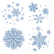 PVCウォールステッカー  窓や階段の家の装飾用  フラットラウンド  雪の結晶模様  18x18x0.03cm  4個/セット DIY-WH0214-76A-02-1