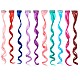 Fashion Women's Hair Accessories, Iron Snap Hair Clips, with Chemical Fiber Colorful Hair Wigs, Mixed Color, 50x3.25cm, 10pcs/set