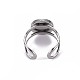 201 Stainless Steel Cuff Pad Ring Settings X-STAS-S080-040A-P-4