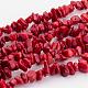Natürlichen roten Korallen-Chips Perlen Stränge F040-1
