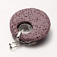 Platinum Plated Alloy Synthetic Lava Rock Flat Round Pendants G-O024-02B-2