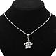 Vintage 316L Stainless Steel Crown and Cross Pendant Necklaces NJEW-BB14768-6