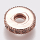 Brass Micro Pave Cubic Zirconia Bead Spacers ZIRC-K074-11A-01RG-2
