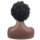 フルヘッドのかつら  短い巻き毛のかつら  合成かつら  黒人女性のためのかつら  ブラジルヘアウィッグ  耐熱高温繊維  ブラック  11.81インチ（30cm） OHAR-L010-015-5