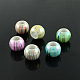 AB Color Line Printed Acrylic Beads MACR-Q152B-M-1