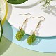 Boucles d’oreilles pendantes en résine de fruit de raisin vert jaune EJEW-JE05646-2