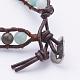 Two Loops Natural Amazonite Wrap Bracelets BJEW-JB03285-01-3
