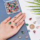 SUPERFINDINGS 40Pcs 5 Colors Teardrop Resin Pendants Water Drop Charms 20x12.5mm Resin Rhinestone Pendants with Light Gold Alloy Settings Flower Edge for Necklace DIY Jewelry Making FIND-FH0004-21-3