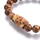 Bracelets extensibles de perles de bois pour hommes X-BJEW-JB04121-02-2
