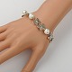 Set di gioielli di perle di vetro alla moda per le ragazze: braccialetti a farfalla e orecchini pendenti SJEW-PJS330-5