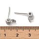 Corpo placcato in rodio 925 orecchino a bottone in argento sterling con micro pavè di zirconi STER-P056-11P-3
