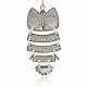 Старинное серебро покрытием сплава эмали сова большие кулоны для Хэллоуина ювелирных изделий ENAM-J083-02AS-2