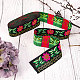Gorgecraft刺繡ポリエステルリボン  ジャカードリボン  服飾材料  花柄  ブラック  51mm  約7 M /バンドル SRIB-GF0001-02E-6