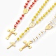 Collares de cuentas de rosario de 304 acero inoxidable NJEW-F240-03G-1