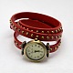 Модные обертывания стиль кожа римские цифры часы браслеты WACH-M054-01-1