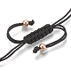 Bracelets avec perles en laiton tressé ZIRC-T006-21RG-01-4