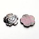 Cabuchones de concha de labio negro de flores de rosa SSHEL-I013-34-2