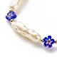 Bracelet en perles d'imitation abs et perles de verre millefiori pour femme BJEW-JB08434-4