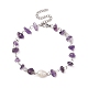 Bracelets de cheville en perles de pierres précieuses naturelles AJEW-AN00515-4