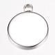 304 Stainless Steel Pendant Cabochon Settings STAS-P100-16P-2